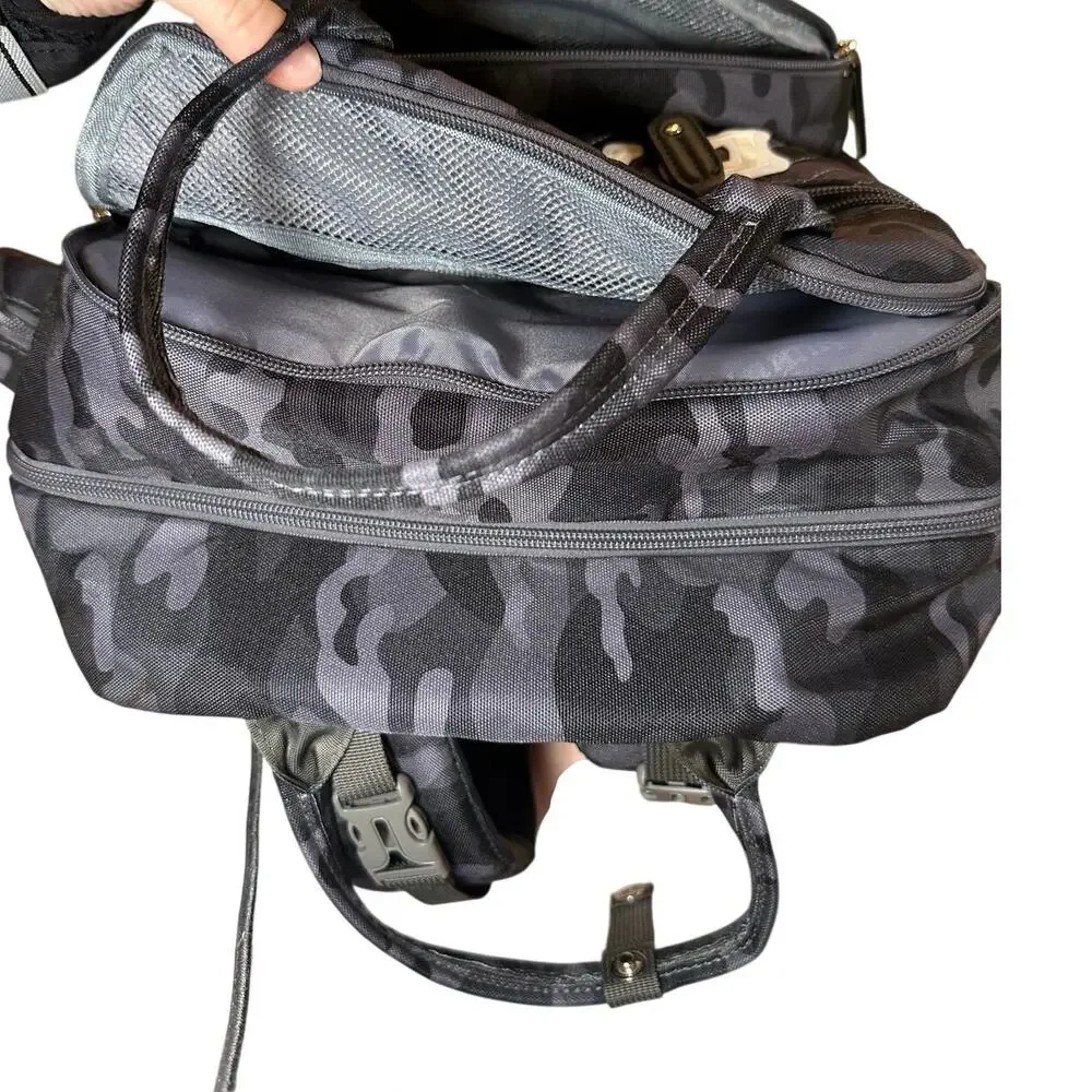 Iniuniu 4 in 1 Camo Diaper Bag Backpack Changing Pad NWOT New | Black Gray